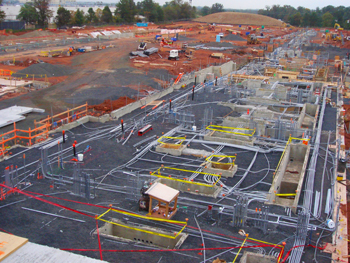Aerial view of a electrical construction project
