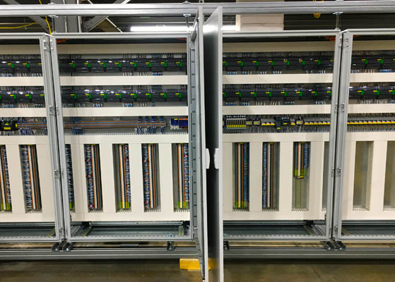 Close up view of the power distribution system installed at the Merck Building 32 in New Jersey