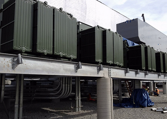 Exterior view of electrical equipment at Teleglobe's 15,000 square foot data center